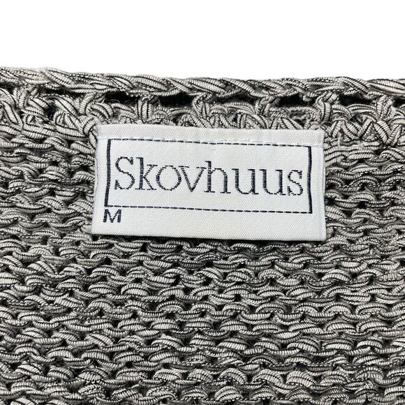 Skovhuus Long Sleeve Pullover Sweater Openwork Open Knit Details Gray Medium - Picture 3 of 9
